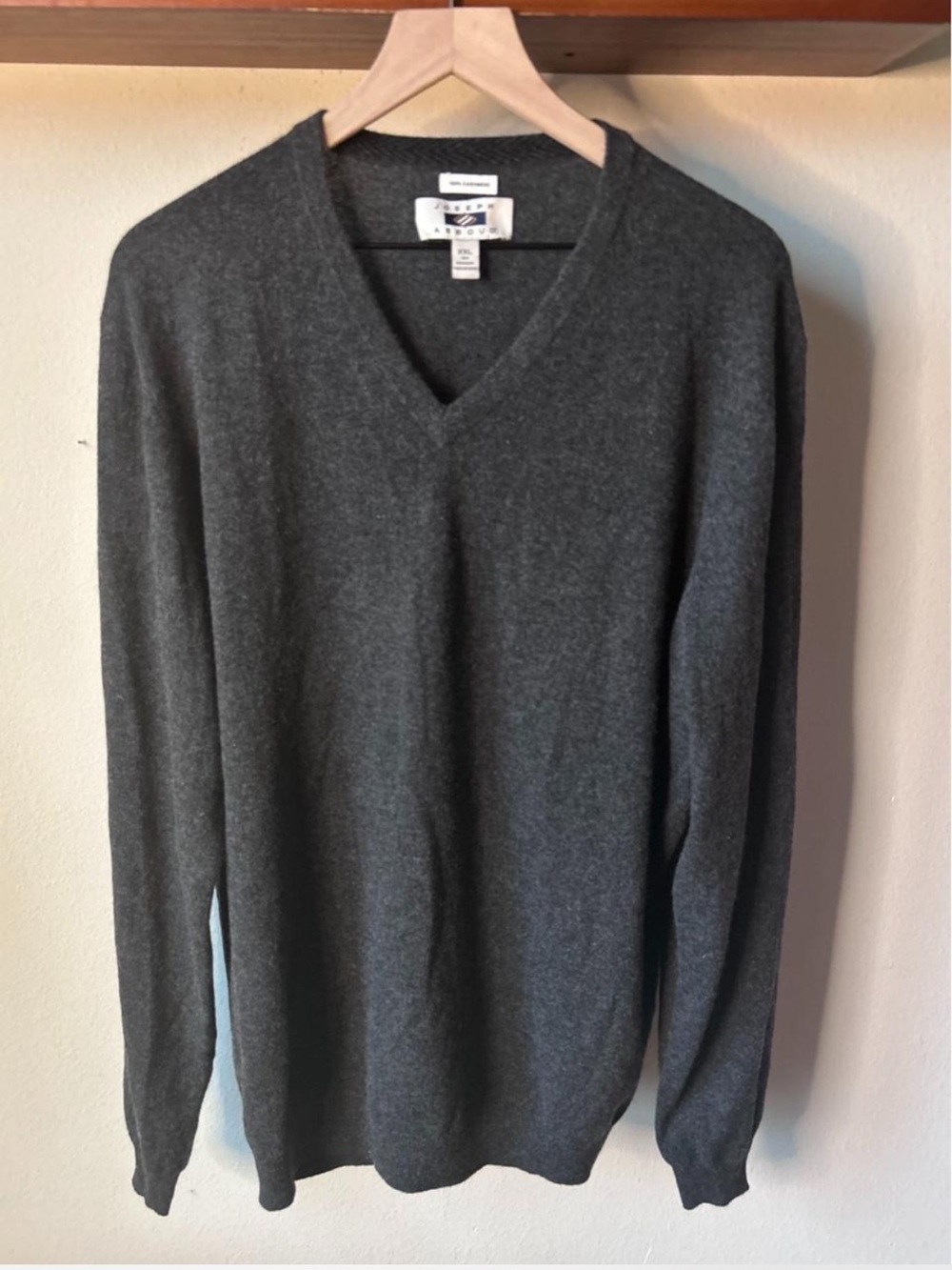 Joseph Abboud Dark Charcoal V-Neck Sweater